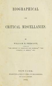 Biographical and critical miscellanies
