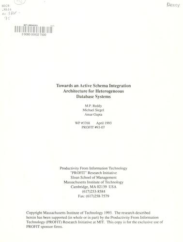 Towards an active schema integration architecture for heterogeneous database systems