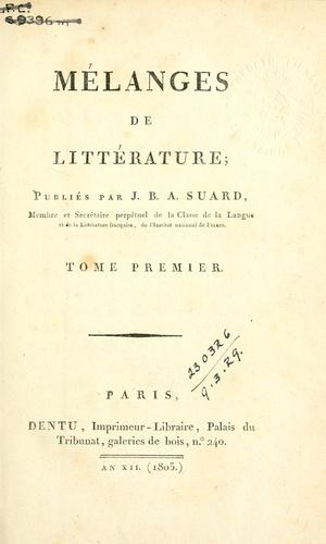 Mélanges de littérature