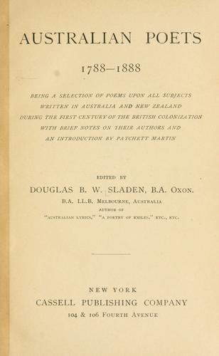 Australian poets, 1788-1888