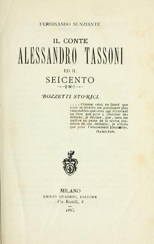 Il conte Alessandro Tassoni ed il Seicento