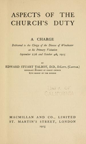 Aspects of the church's duty