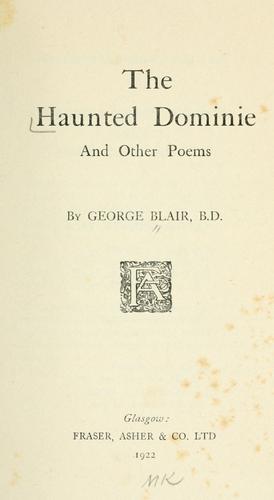 The haunted dominie, and other poems