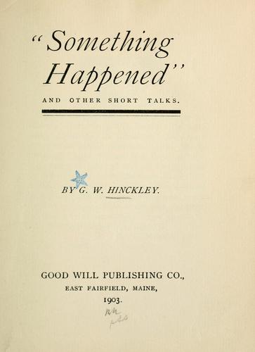 Something happened