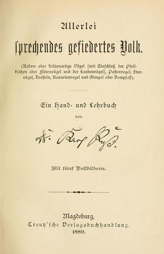 Allerlei sprechendes gefiedertes Volk