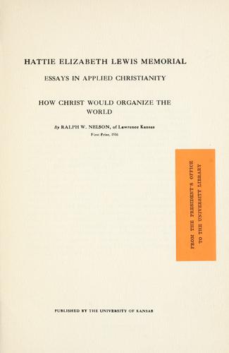 How Christ would organize the work