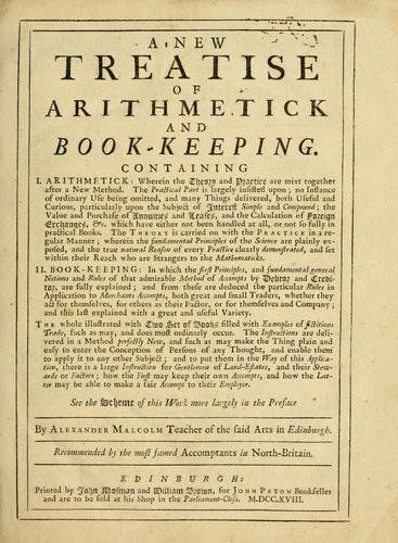 A new treatise of arithmetick and book-keeping