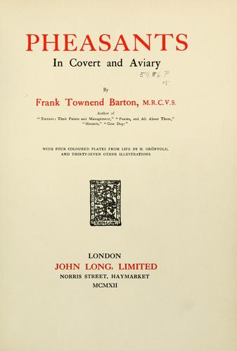 Pheasants in covert and aviary