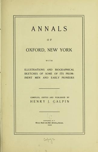 Annals of Oxford, New York