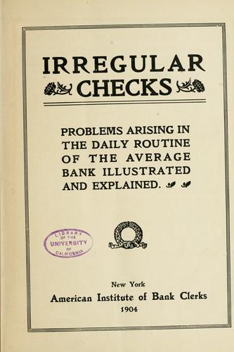 Irregular checks ..