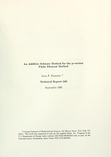 An aditive Schwarz method for the p-version finite element method