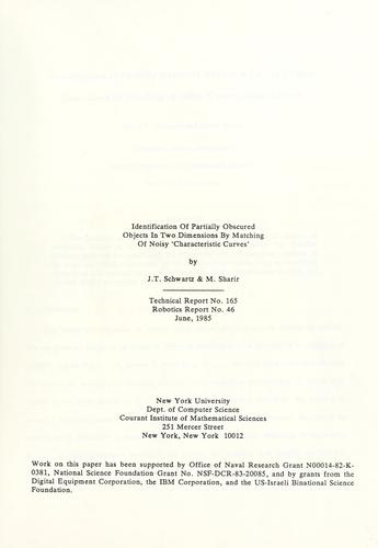 Identification of partially obscured objects in two dimensions by matching of noisy 'characteristic curves,'