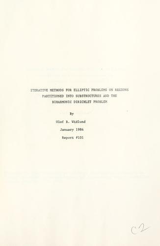 Iterative methods for elliptic problems on regions partitioned into substructures and the biharmonic Dirichlet problem