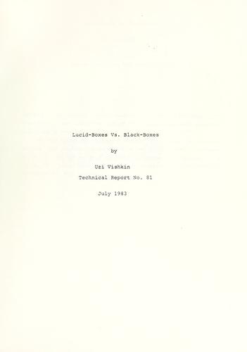 Lucid-boxes vs. black-boxes