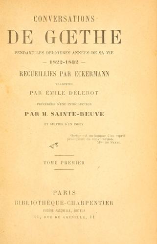 Conversations de Goethe