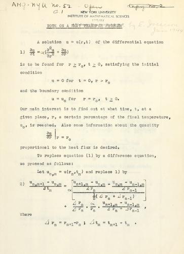 Note on a heat transfer problem