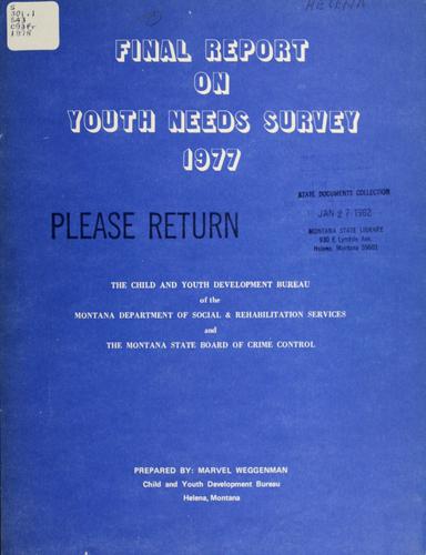 Final report on youth needs survey, 1977