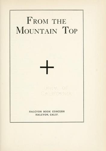 From the mountain top