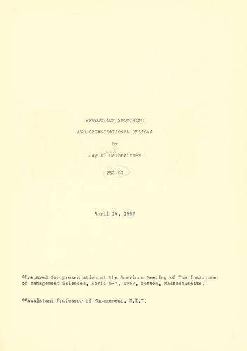 Production smoothing and organizational design