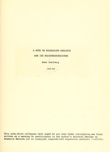 A note on regression analysis and its misinterpretations