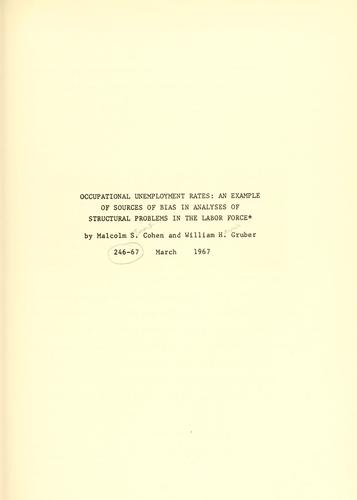 Occupational unemployment rates