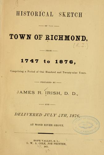 Historical Sketch of the town of Richmond