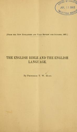 The English Bible and the English language