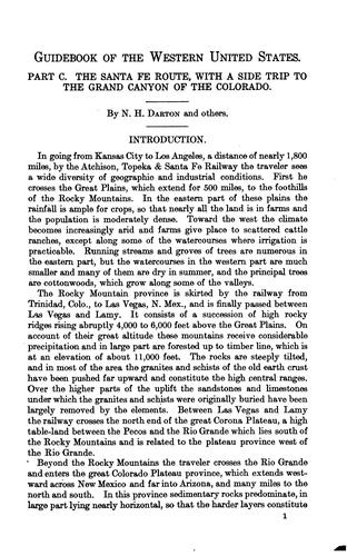 Guidebook of the western United States, part D