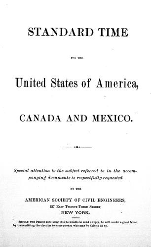 Standard time for the United States of America, Canada and Mexico