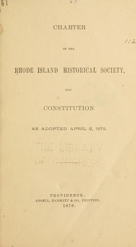 Charter of the Rhode Island historical society