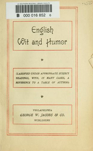 English wit and humor