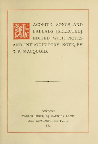 Jacobite songs and ballads