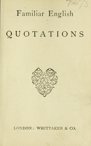Familiar English quotations