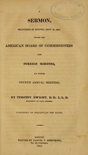 A sermon, delivered in Boston, Sept. 16, 1813