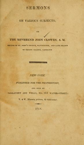 Sermons on various subjects