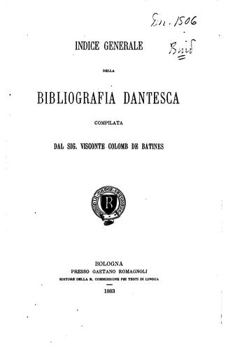 Indice generale della Bibliografia dantesca