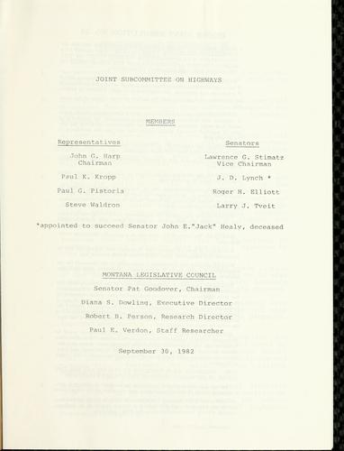Report and recommendations