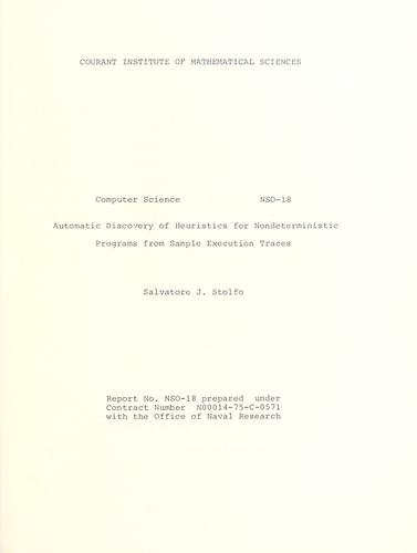 Automatic discovery of heuristics for nondeterministic programs from sample execution traces