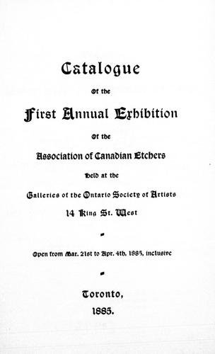 Catalogue of the first annual exhibition of the Association of Canadian Etchers