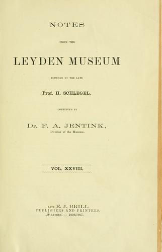 Notes from the Leyden Museum
