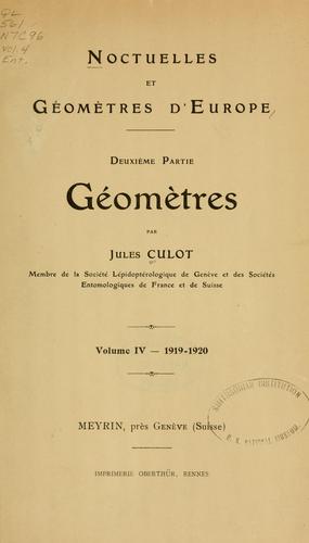 Noctuelles et géomètres d'Europe