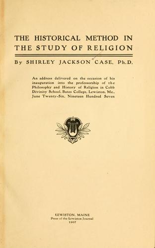 The historical method in the study of religion