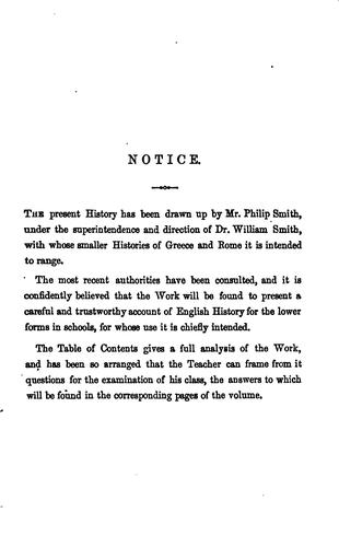 A Smaller History of England, from the Earliest Times to the Year 1868
