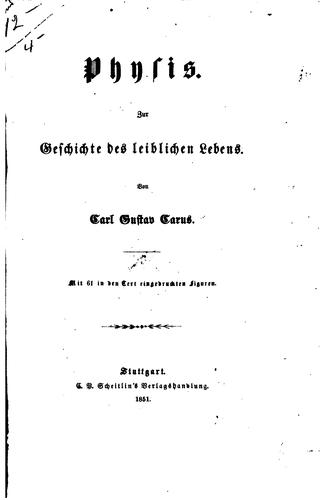Physis: Zur Geschichte des leiblichen Lebens