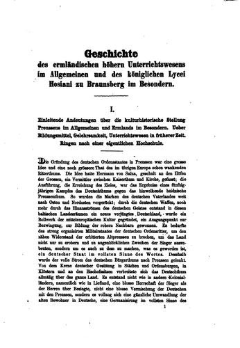Geschichte der Philosophischen und theologischen Studien in Ermland: Festschrift des Koenigl ..