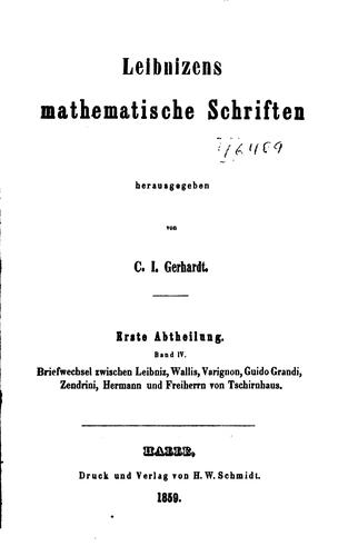 Leibnizens mathematische Schriften