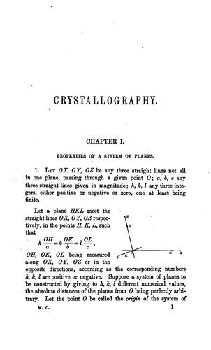 A tract on crystallography