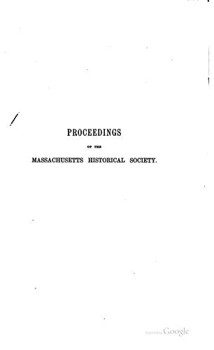 Proceedings of the Massachusetts Historical Society