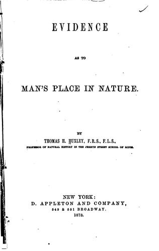 Evidence as to Man's Place in Nature