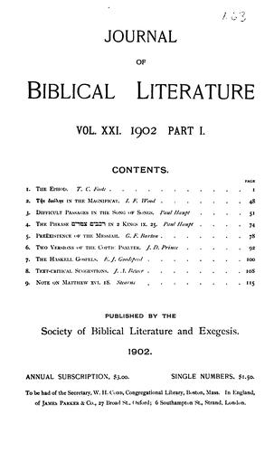 Journal of Biblical Literature